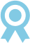 Blue ribbon icon symbolizing achievement or award