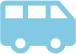 Light blue van icon with windows symbolizing transport